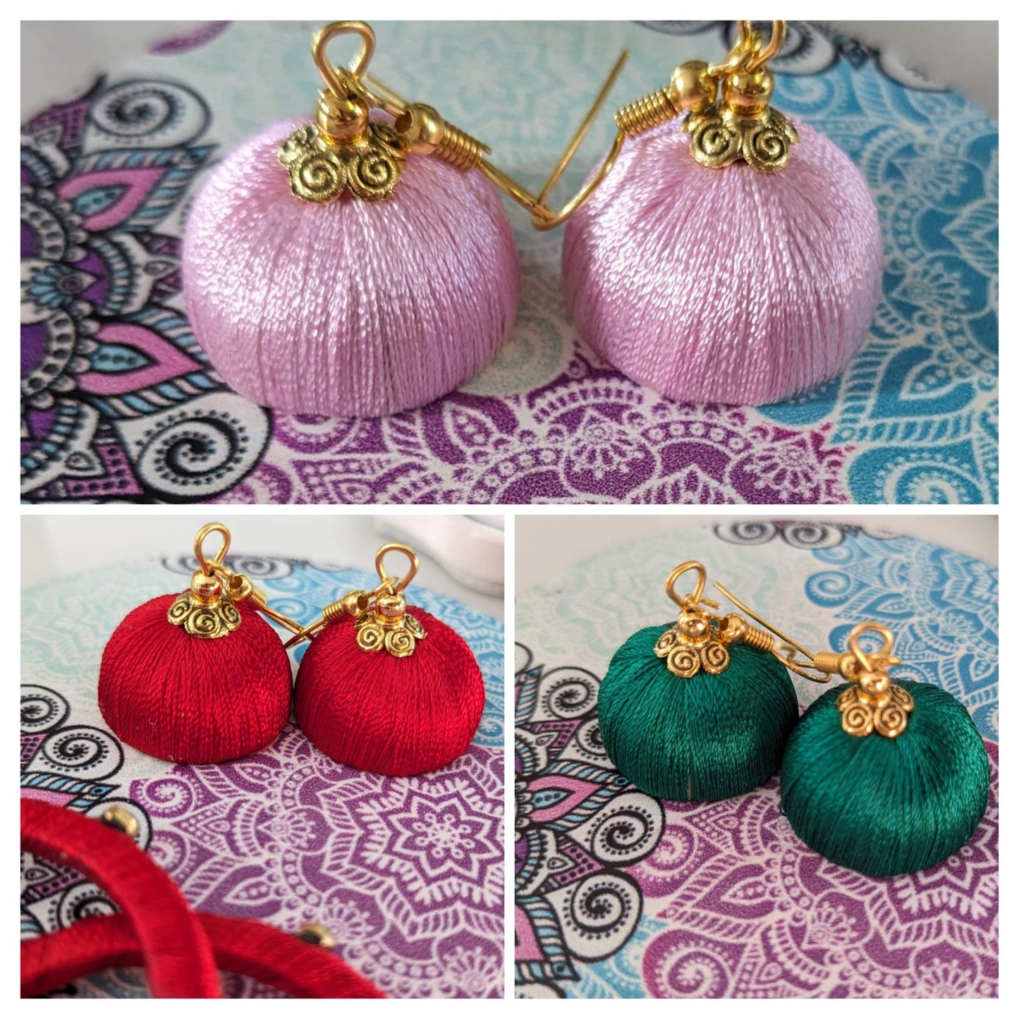 Silk Thread Jhumkis