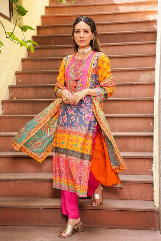 Rang 3 pc printed suit