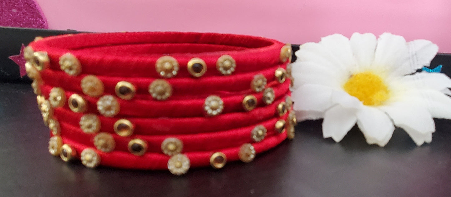 Silk thread bangles (Dozen)