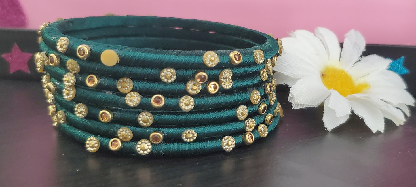 Silk thread bangles (Dozen)