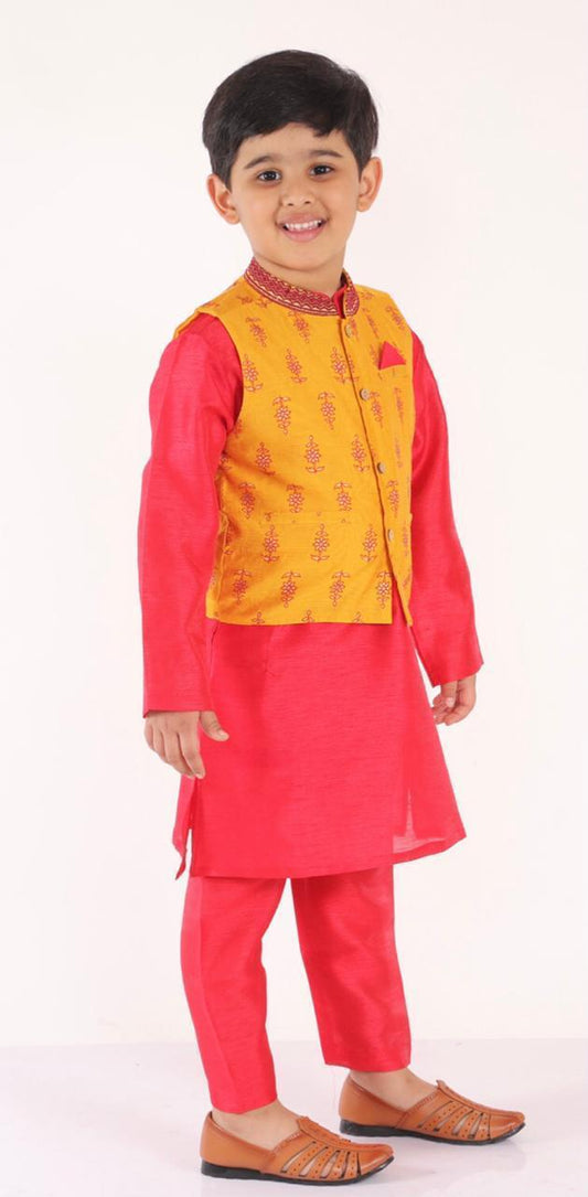 Silk Kurta Pyjama with Vest