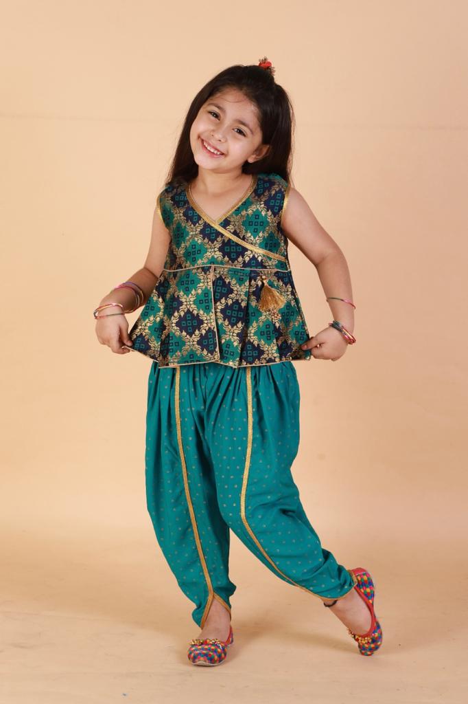 Peplum top with Dhoti pants