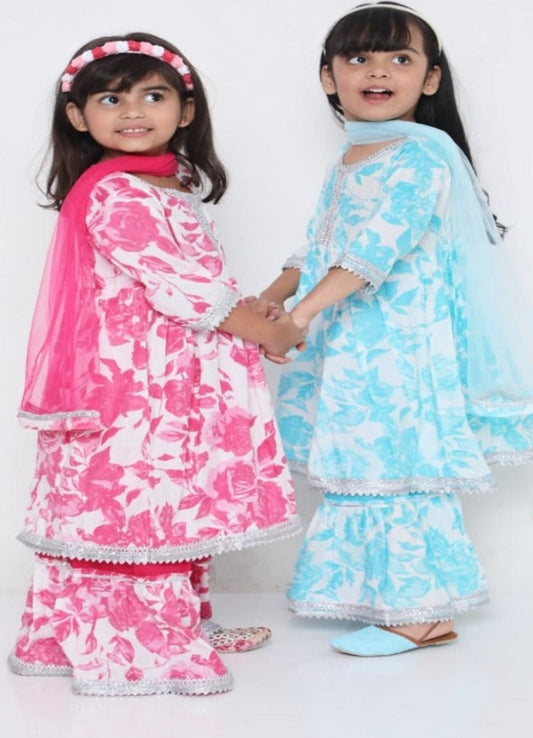 Breeze 3 pc floral kurti Sharara