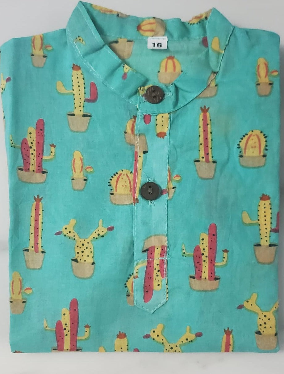Cacti print kurta pyjama