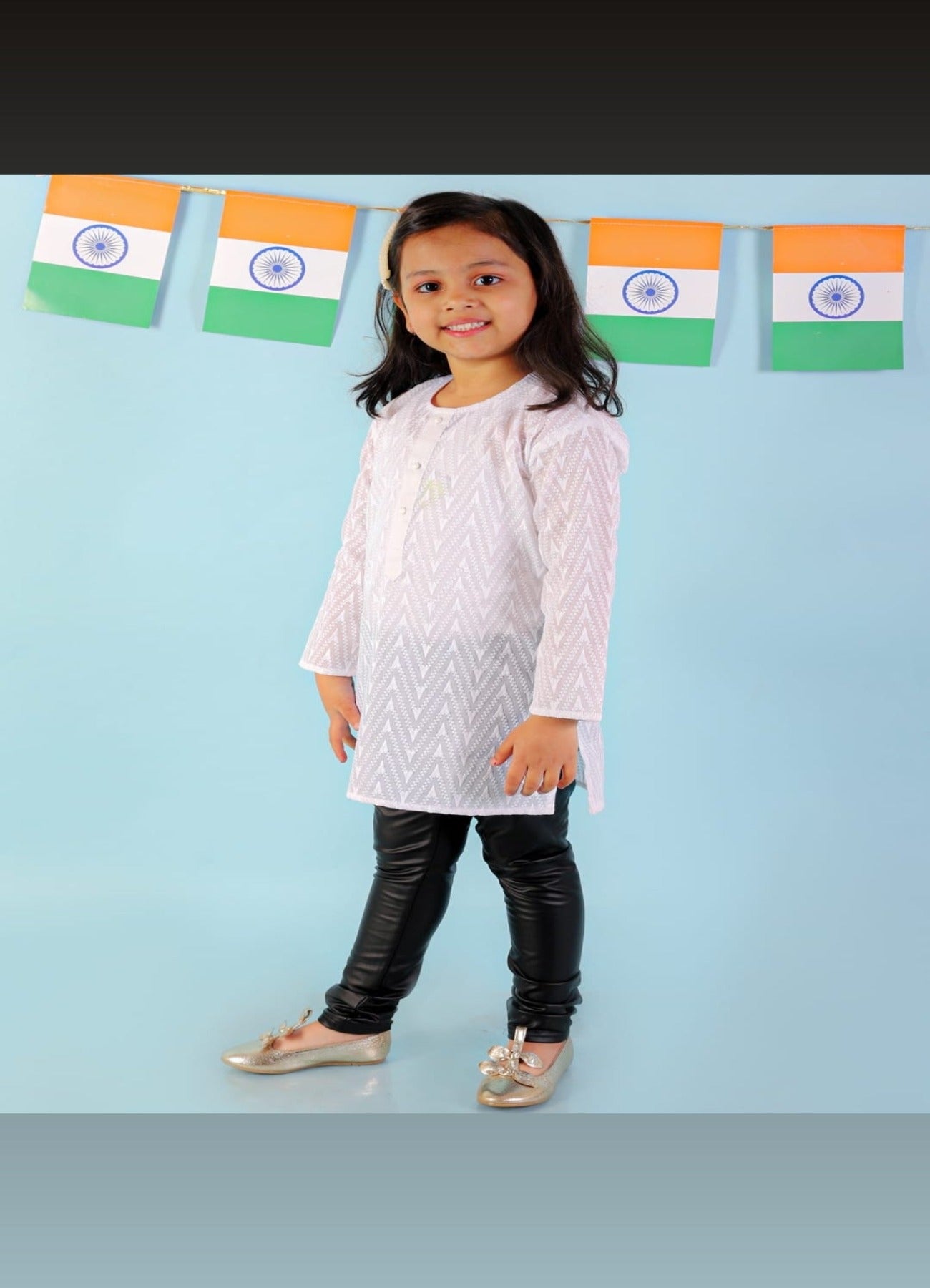 Girls Noor White Kurti